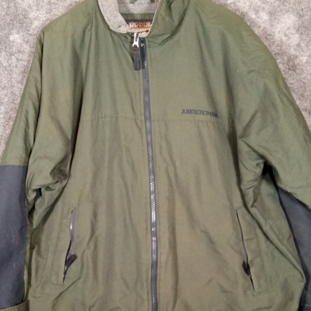 Abercrombie & Fitch Vintage Mens Jacket Full Zip Fleece Lined Coat Size Large - Picture 2 of 11
